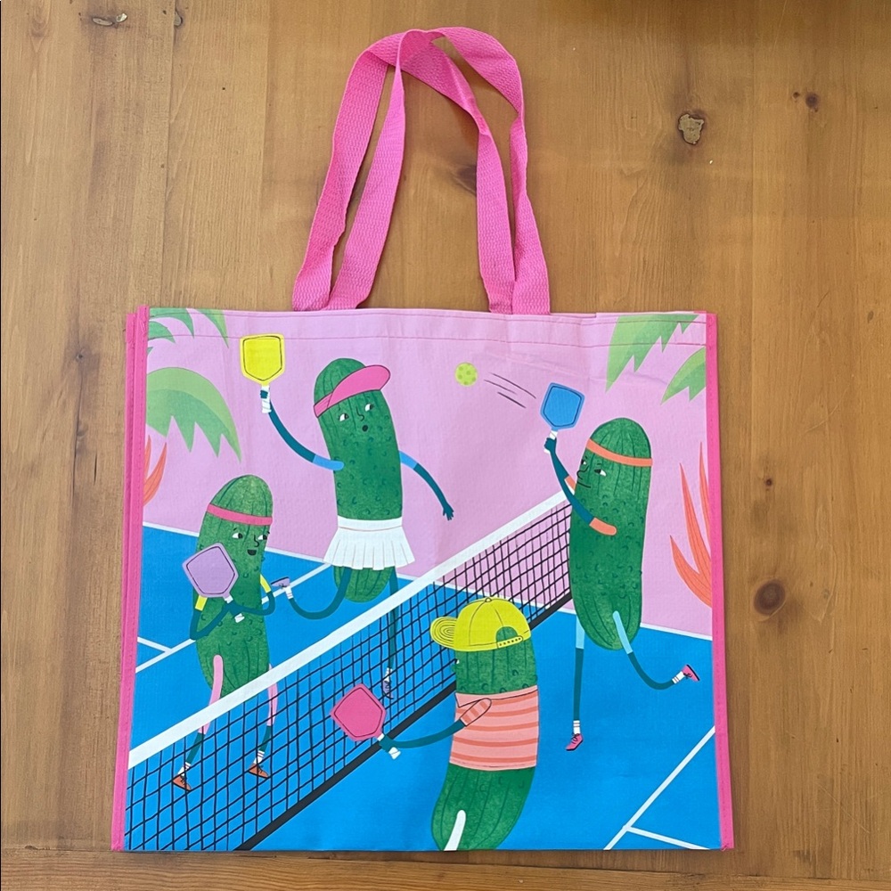 TJ Maxx Viral Pickleball Reusable Shopper Tote Bag - Pink, Blue, Yellow & Green